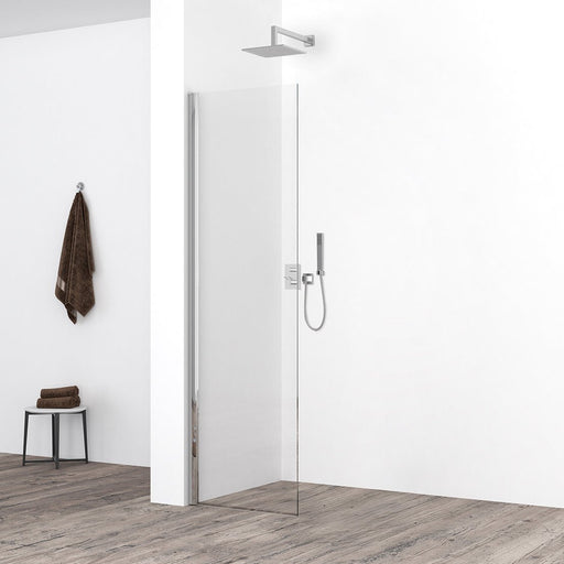 Comfort zijwand met muurprofiel 400 x 2000 x 10 mm nano helder glas/chroom - Tegeleend