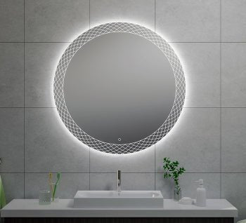Deco spiegel rond met LED, dimbaar - Tegeleend