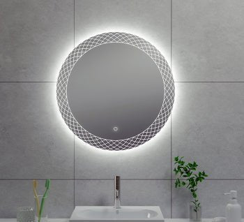 Deco spiegel rond met LED, dimbaar 60 cm - Tegeleend