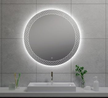 Deco spiegel rond met LED, dimbaar 80 cm - Tegeleend