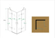 Double hoekinstap cabine met 2 draaideuren 900 x 900 x 2000 x 8 mm nano helder glas/chroom - Tegeleend