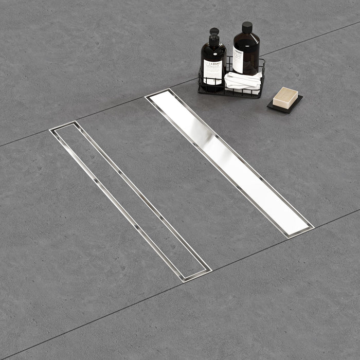 Douchegoot met Tegelrooster 70 cm – Geborsteld RVS – 2-in-1 Design – Inclusief Sifon - Tegeleend