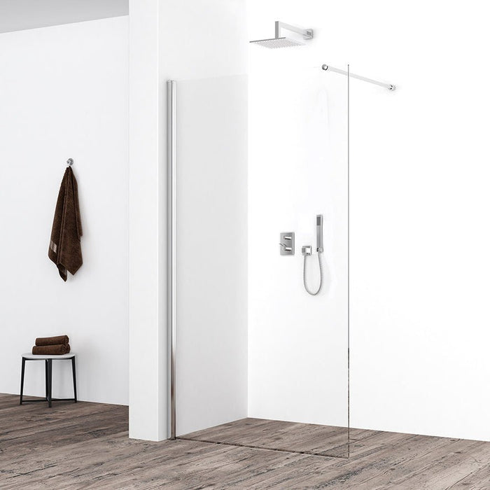 Eco inloopdouche met nano helder glas en chroom profiel