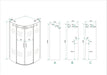 Entra cabine kwartrond met 2 schuifdeuren 900 x 900 x 2000 x 8 mm nano helder glas/chroom - Tegeleend