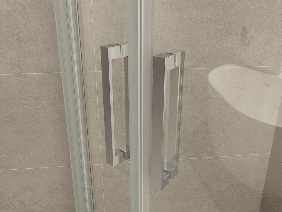 Entra cabine kwartrond met 2 schuifdeuren 900 x 900 x 2000 x 8 mm nano helder glas/chroom - Tegeleend