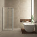 Entra hoekinstap cabine met 2 schuifdeuren 900 x 900 x 2000 x 8 mm nano helder glas/chroom - Tegeleend