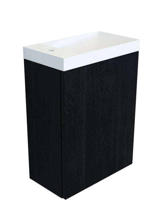 Fonteinkast black oak incl. Marble fontein glans wit z/o - Tegeleend