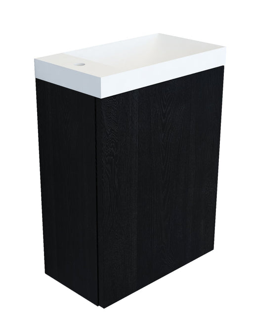 Fonteinkast black oak incl. Marble fontein mat wit z/o - Tegeleend