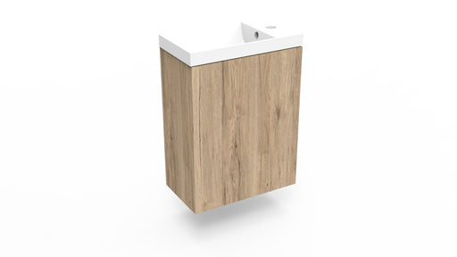 Fonteinkast canyon oak incl. fontein glans wit m/o - Tegeleend