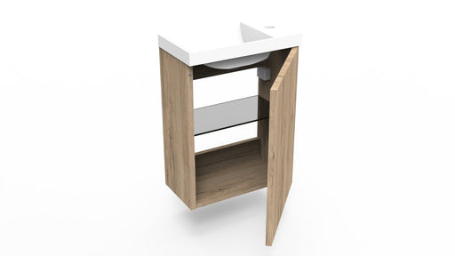 Fonteinkast canyon oak incl. fontein mat wit z/o - Tegeleend