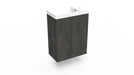 Fonteinkast dark oak incl. fontein glans wit m/o - Tegeleend