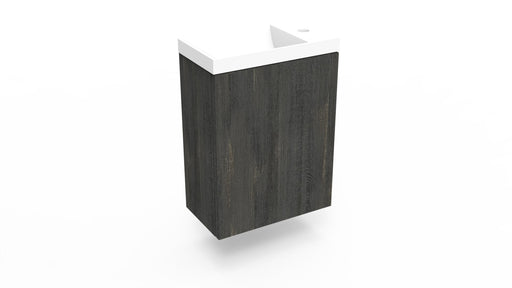 Fonteinkast dark oak incl. fontein mat wit z/o - Tegeleend