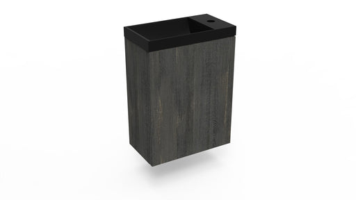Fonteinkast dark oak incl. fontein mat zwart z/o - Tegeleend