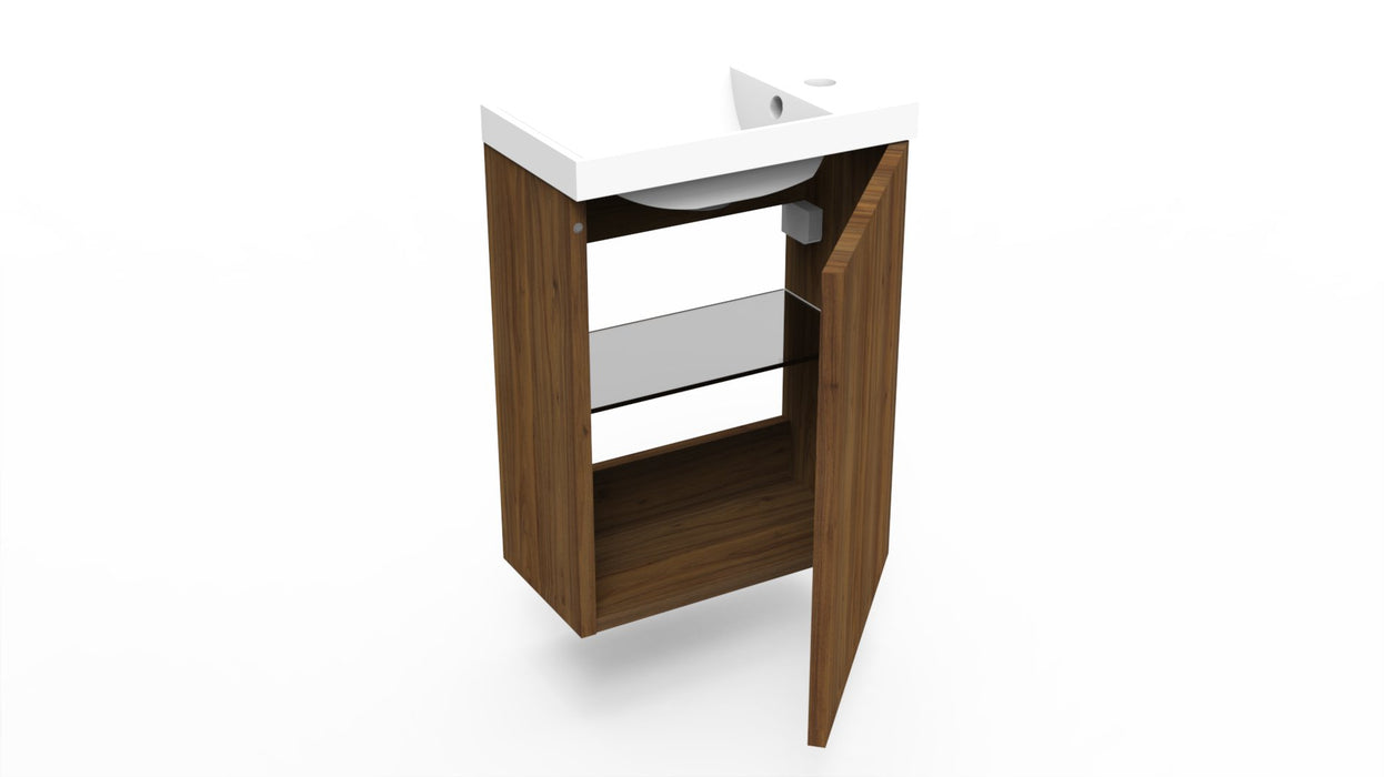 Fonteinkast maddison oak incl. fontein mat wit m/o - Tegeleend