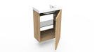 Fonteinkast nebraska oak incl. fontein mat wit m/o - Tegeleend