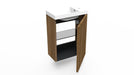 Fonteinkast Ridge cafe oak incl. fontein mat wit m/o - Tegeleend