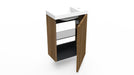 Fonteinkast Ridge cafe oak incl. fontein mat wit z/o - Tegeleend