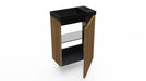 Fonteinkast Ridge cafe oak incl. fontein mat zwart z/o - Tegeleend