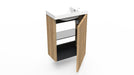 Fonteinkast Ridge halifax oak incl. fontein glans wit m/o - Tegeleend