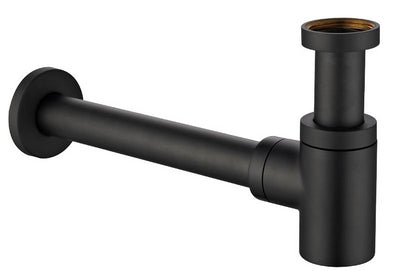 Fonteinset Rhea S mini met fontein links, kraan, sifon en afvoerplug mat zwart - Tegeleend