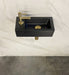 Fonteinset Rhea S mini met fontein links quartz, kraan, sifon en afvoerplug geborsteld messing - Tegeleend