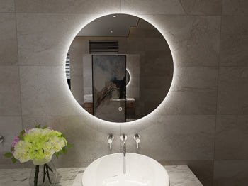 Giro spiegel rond met LED, dimbaar - Tegeleend