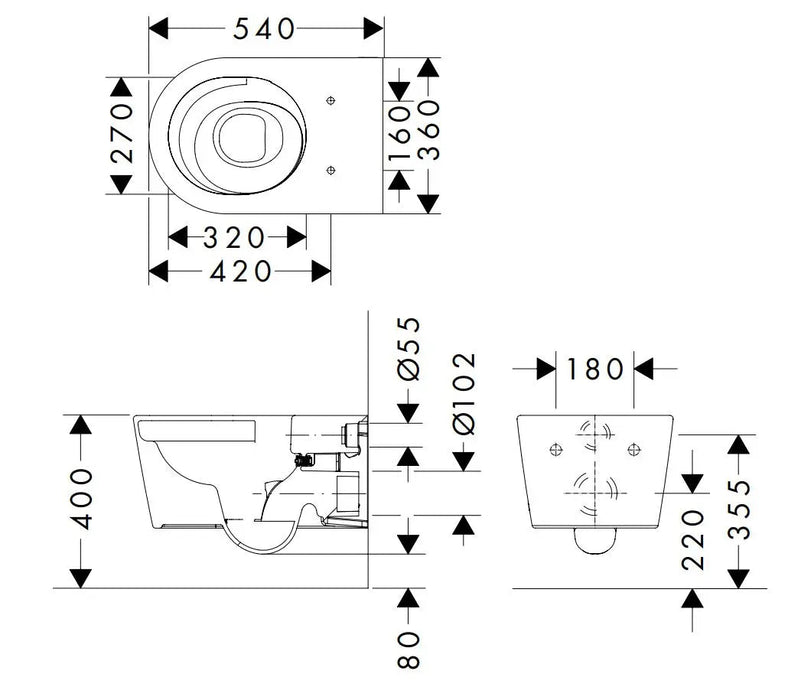 Hansgrohe EluPura S - Hangend toilet met SoftClose zitting, AquaHelix, HygieneEffect, wit 62025450 - Tegeleend