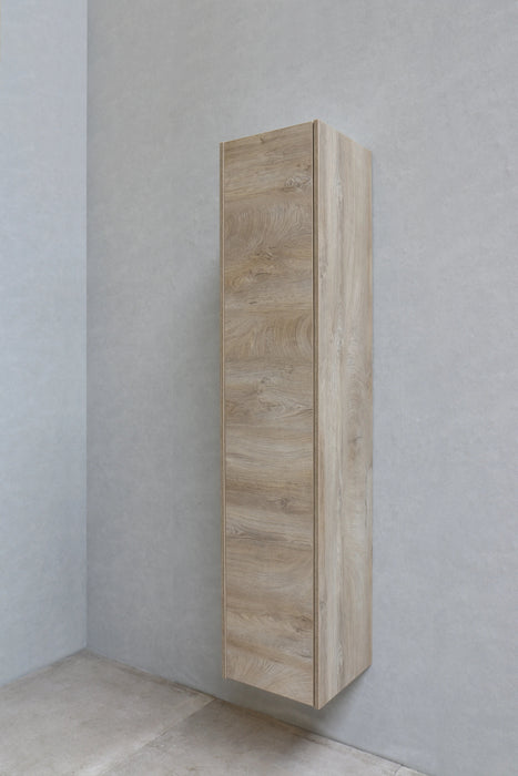 Hoge kast 1 deur push 2 open inclusief 4 glazen planchettes 350x350x1690 - Tegeleend