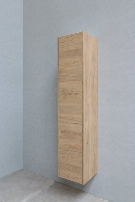 Hoge kast 1 deur push 2 open inclusief 4 glazen planchettes 350x350x1690 - Tegeleend