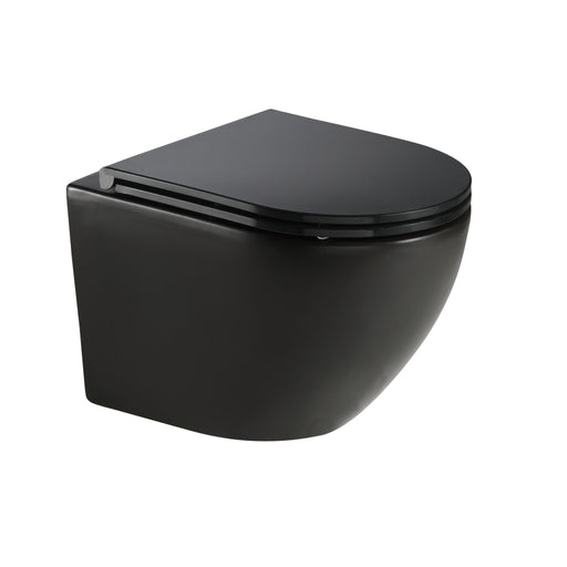 Lavigo Destra - Wandcloset set 52cm - Mat zwart - Tegeleend