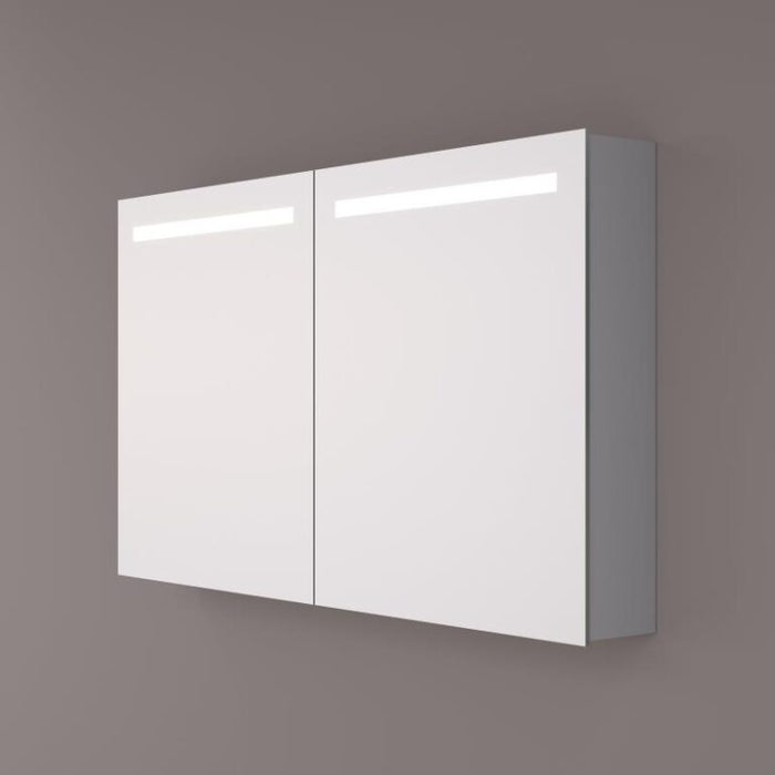 Luxe spiegelkast met horizontale LED-banen - Tegeleend