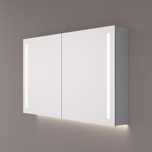 Luxe spiegelkast met verticale LED-banen en indirecte LED onder - Tegeleend