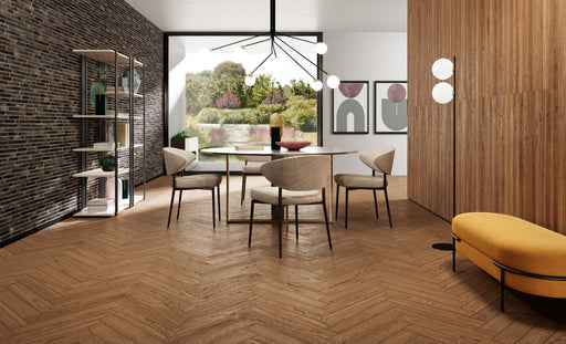 Novabell Nordic Wood Walnut (flamed) 30x120 - Tegeleend