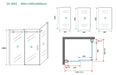 Pared cabine met 1 schuifdeur 1200 x 800 x 2000 x 8 mm nano helder glas/chroom - Tegeleend