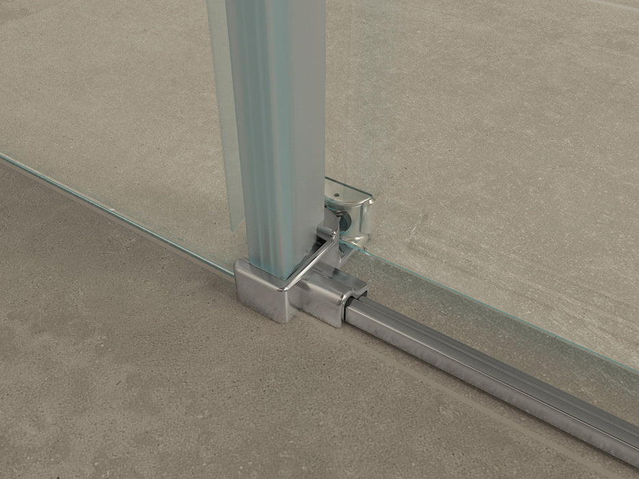 Pared cabine met 1 schuifdeur 1200 x 800 x 2000 x 8 mm nano helder glas/chroom - Tegeleend