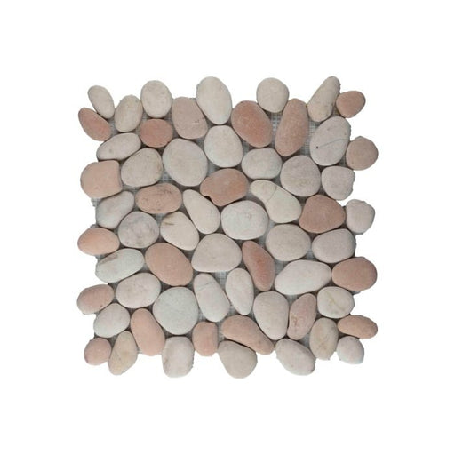 Pebble Regular pink white 30x30 - Tegeleend