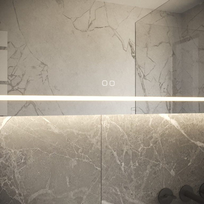 Phantom - rechthoekige LED spiegel, 160x70 cm met directe en indirecte led rondom + spiegeverwarming, kleurenwissel en touch dimmer - Tegeleend