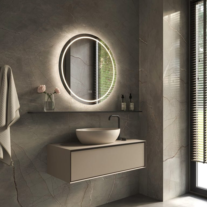 Phantom - ronde LED spiegel, 100 cm met directe en indirecte led rondom + spiegeverwarming, kleurenwissel en touch dimmer - Tegeleend