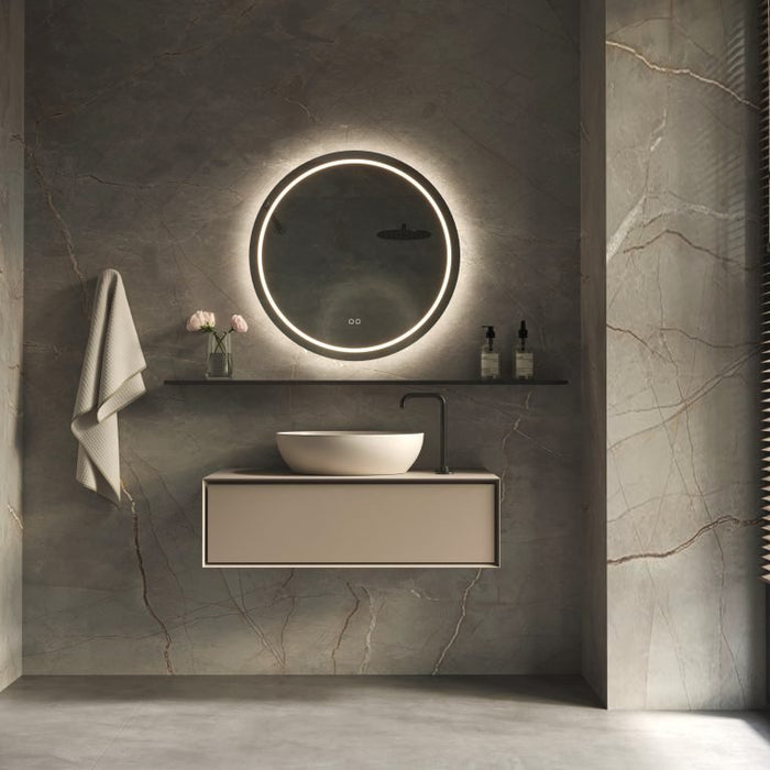 Phantom - ronde LED spiegel, 100 cm met directe en indirecte led rondom + spiegeverwarming, kleurenwissel en touch dimmer - Tegeleend