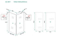 Salone cabine met 1 draaideur 1000 x 1000 x 2000 x 8 mm nano helder glas/chroom - Tegeleend