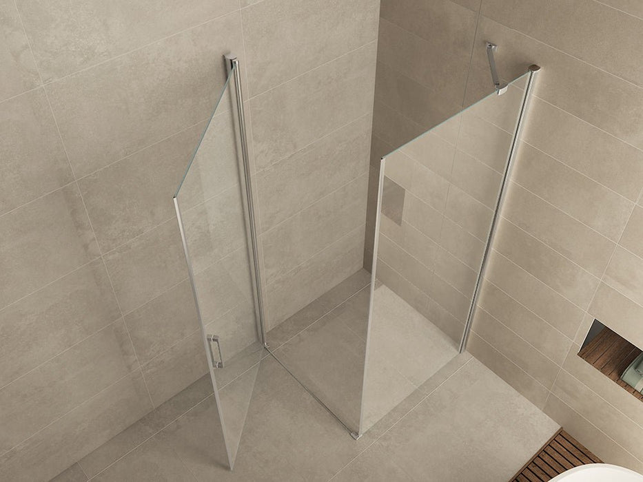 Salone cabine met 1 draaideur 1000 x 1000 x 2000 x 8 mm nano helder glas/chroom - Tegeleend