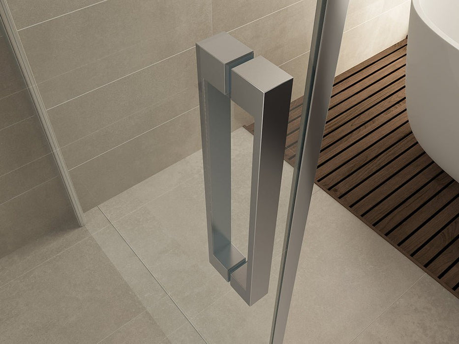Salone cabine met 1 draaideur 1000 x 1000 x 2000 x 8 mm nano helder glas/chroom - Tegeleend