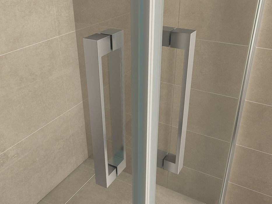 Salone cabine met 2 draaideuren 1000 x 1000 x 2000 x 8 mm nano helder glas/chroom - Tegeleend