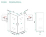 Salone cabine met 2 draaideuren 900 x 900 x 2000 x 8 mm nano helder glas/chroom - Tegeleend