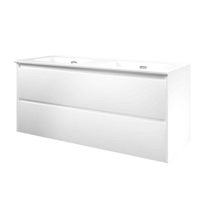 Set porselein Elegant wastafel dubbel en onderkast symmetrisch 1400x460x540 - Tegeleend