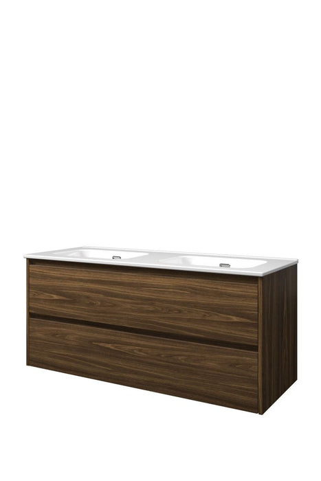 Set porselein Elegant wastafel dubbel en onderkast symmetrisch 1400x460x540 - Tegeleend