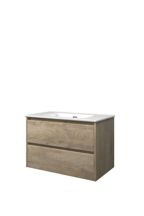 Set porselein Elegant wastafel en onderkast symmetrisch 600x460x540 - Tegeleend