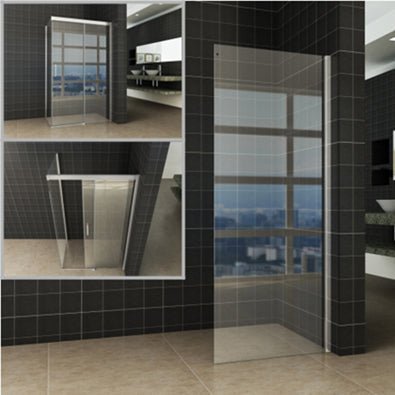 Side zijwand voor Puerta en Slide nisdeur, nano glas chroom - Tegeleend