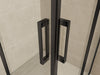 Skyline hoekinstap cabine met 2 schuifdeuren 1000 x 1000 x 2000 x 8 mm nano helder glas/mat zwart - Tegeleend