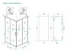 Skyline hoekinstap cabine met 2 schuifdeuren 1000 x 1000 x 2000 x 8 mm nano helder glas/mat zwart - Tegeleend